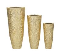 Vase Mauro Ferretti Glasy Tris (x3) Doré 50,8x114,9-40x92,7-29,8x70,5 cm