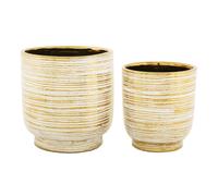 Vase Mauro Ferretti Melody (x2) Blanc 23x24-17,5x19 cm