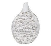 Vase Mauro Ferretti Resina Nairobi Blanc 30,5x11,5x46,5 cm