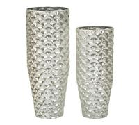 Vase Mauro Ferretti Silvy (x2) Argenté 37x92x-32x75 cm