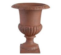 Esschert Design - Vase Médicis en fonte : Hauteur 45 cm, 31,5 x 31,5 x 42,3 cm marron