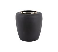 Vase métalique texturé Present Time Dex Noir 33x35,5 cm