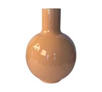 Vase métallique Miel 23x30cm avec surface brillante et intérieur noir mat, idéal pour les fleurs et la décoration