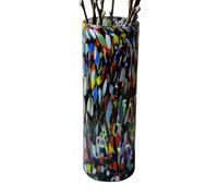 Vase mexicain en verre soufflé à la main pour décoration de la maison - Confettis Carmen Vase multicolore pour centre de table, salon, cuisine, bureau, mariage