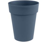 EDA Plastiques – Vase mi-haut rond Toscane – Ø 44 x H. 53 cm – 50 L – Pré-percé – Bleu Jean
