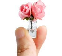 Vase miniature en verre à l'échelle 1:12 pour maison de poupée, bouteille de fleurs peinte à la main, petits accessoires de décoration pour mini scène paysage (rose)