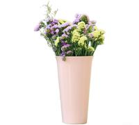 Vase minimaliste en plastique 26 cm pour fleurs séchées (rond, rose) | Silhouette élégante, s'adapte à la décoration moderne, idéal pour les arrangements secs, décoration de salon, facile à placer
