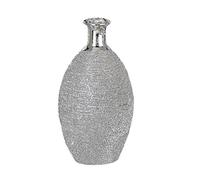 Vase Miro Céramique Argent Structure de surface mat/brillant argenté Vase Collier, décoration, fleurs Schlank hoch (links)