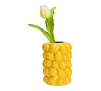 Vase multi citron en céramique jaune 12x16x12 cm