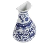 Vase Mural Bleu et Blanc en Céramique, Demi-forme Vintage Chinoiserie