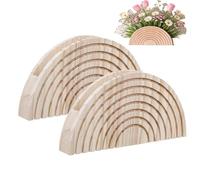 Vase Mural en Bois | Lot de 2 Supports d'exposition bohèmes pour Fleurs séchées - Jardinière Murale décorative Style Ferme | pour Fleurs séchées Herbes de la Pampa Verdure Artificielle Salon entrée
