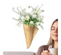 Vase mural en céramique - Petits supports de fleurs muraux - Sculpture décorative, conteneurs floraux polyvalents, décoration de la maison de campagne pour cuisine, salle de bain, salon