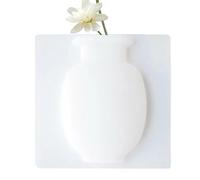 Vase Mural Silicone | Pot Autocollant Réutilisable | Vase en Silicone Amovible | Fixation Ventouses 14,5x14,5cm Étanche Décoratif Facile À Démonter Réutilisable pour Fleurs Maison Bureau Fenêtre Déco