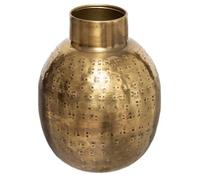 Vase ""Oasis"" métal martelé doré H15cm - Atmosphera createur d'interieur - Blanc