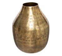 Vase ""Oasis"" métal martelé doré H15cm - Atmosphera createur d'interieur - Noir