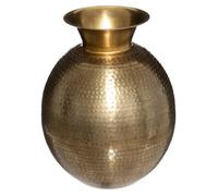 Vase ""Oasis"" métal martelé doré H40cm - Atmosphera Créateur d'intérieur