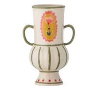 Vase ODINA Crème Verte Avec Poignées 21x14 Cm Vase À Fleurs En Céramique