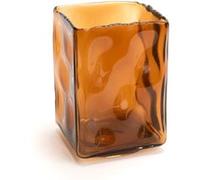 Vase Onda Carré 17 cm ambre - Lou De Castellane - Orange - Verre Orange G