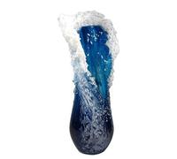 Vase ondulé majestueux - Vase ondulé majestueux de l'océan | Beau vase en résine en verre fondu avec vagues, vase à vagues majestueuses, vases en résine en verre moulé Art nouveau