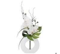 Vase orchidées artificielles blanc vase céramique H44cm - Atmosphera createur d'interieur - Blanc