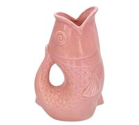 Vase ou Pichet Poisson en Faïence Rose, Fabrication soignée Symbole du romantisme 25,3 cm de Hauteur (Rose)