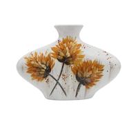 Vase Ovale en céramique avec Hortensia Jaune/Orange Fait Main Dimensions (L x l x h) env. 7 x 30 x 20 cm