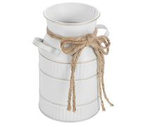 Vase Pichet Vintage en Fer Blanc avec Poignée, Décoratif