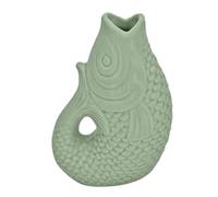 Vase Poisson Bohème Décoratif en Grès Cérame, Symbole d'abondance, Dimension 12 cm (Matcha)