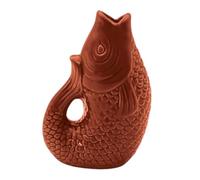 Vase Poisson Bohème Décoratif en Grès Cérame, Symbole d'abondance, Dimension 12 cm (Terracotta)