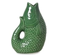 Vase Poisson Bohème Décoratif en Grès Cérame, Symbole d'abondance, Dimension 12 cm (Vert)