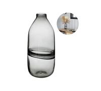 Vase pour Fleurs et décorations - Vase pour décoration de Chambre, Cuisine et Salon, en Verre, 13,7 x 30 cm, Gris