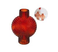 Vase pour Fleurs et décorations - Vase pour décoration de Chambre, Salon et Cuisine, en Verre, 18,5 x 8,5 x 25 cm, Rouge