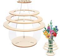 Vase pour fleurs Lego, kit de vase en bois acrylique pour roses Lego, orchidée, bleuet, gerbera, tournesol, tulipe, chrysanthème, lys, edelweiss, classeur de fleurs (bois)