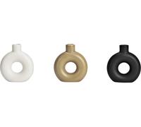 Vase pour fleurs séchées en céramique noir, blanc, beige Lot de 3