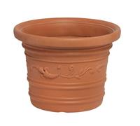 Vase Prestige En Résine Festonné Décoré Ø 45x35 Cm Pour Balcons Et Terrasses