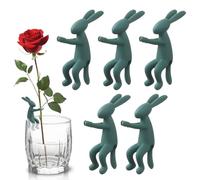 Vase Propagation Buddy - 7 x 2,3 x 2,5 cm - Vase antidérapant avec motif lapin - Support de vase 5 pièces pour les amateurs de propagation des pour , d'intérieur, rebord de