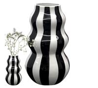 Vase rayé - Porte-Fleurs en céramique esthétique, pièce maîtresse intérieure élégante | Vase de décoration de Ligne Verticale pour présent