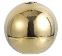 Vase Rond en Céramique Dorée, Décoration de Bureau Noël | Forme Boule Délicate, Surface Plaquée, pour Compositions de Fleurs et Plantes Grasses, Nettoyage Facile, Espaces Réduits