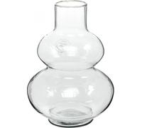 Vase rond en verre Décoration Vase de fleurs Verre recyclé Ø16cm H23cm Clair Bleu Fumé