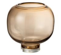 Vase Rond en Verre "Pied" 20cm Marron