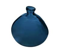 Vase rond ""Uly"" en verre recyclébleu orage D33cm - Atmosphera Créateur d'intérieur