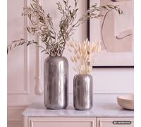 Vase Set de 2 FineBuy Vase à Fleurs Aluminium Cylindre Vase de Table Rond Déco