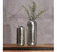 Vase Set de 2 FineBuy Vase à Fleurs Aluminium Cylindre Vase de Table Rond Déco