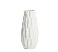 Vase Simple en céramique Blanche - Décoration d'intérieur Moderne - Vase en Porcelaine - Design Origami - Arrangement Floral - Accessoires de tir - Cadeaux (Blanc)