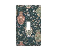 Vase simple pour interrupteur mural, vintage, floral, papillon, printemps, bleu sarcelle, taille standard, pour décoration d'intérieur, salon, nouvel appartement (simple)