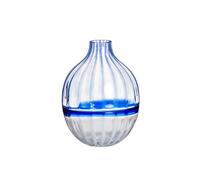 Vase Singleflower rangée horizontale bleu et blanc