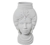 Vase Sol en céramique Buste d'Africaine Blanc 23 x 23 x 40 cm