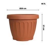 Vase Sol Rond Avec Soucoupe Résistant Plastique Terre Cuite pour Fleurs Plantes