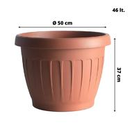 Bama Terre Pot à Fleurs 40 x 26 x 30 cm Résine Terre Cuite 50 cm