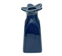 Vase Soliflor Fleur en Faïence, 11,5 cm de Hauteur, Collection Bohème (Bleu)